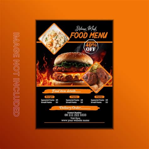 Best Restaurant Food Men Flyer Design Vorlage Premium Vektor