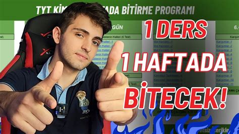 TYT Fende 1 Haftada 1 Ders Nasıl Biter BU PROGRAMI GÖRMELİSİN