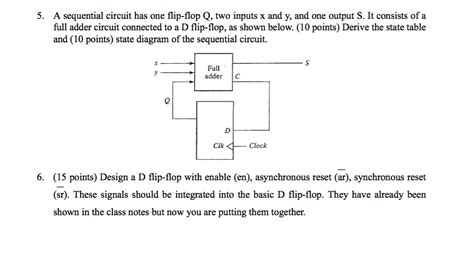 Solved A Sequential Circuit Has One Flip Flop Q Two Chegg