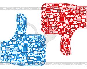 Thumbs Up Down Symbols Vector Clipart