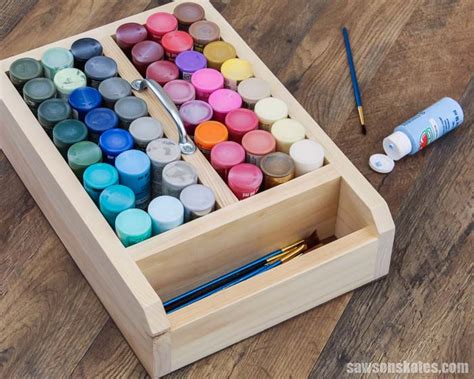 DIY Craft Paint Orgnanizer (2 oz Acrylic Paint Storage) | Saws on Skates®