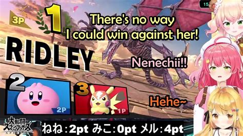 Miko And Nene Are Terrified Of Mel S Ridley In Ssbu And Begs Her For