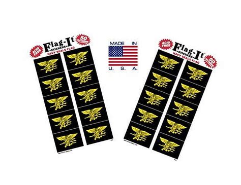 Made in The USA! 2 Packs of Flag-It Navy Seals Flag Stickers, 100 US ...