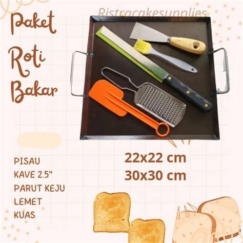 Jual Paket Wajan Roti Bakar Sosis Burger Alat Panggangan Plat Baja