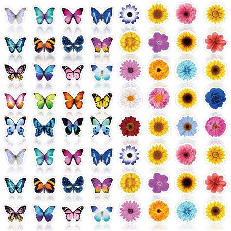 Buy 600 Pcs Butterflies Stickers Flower Stickers For Kids Sunflower