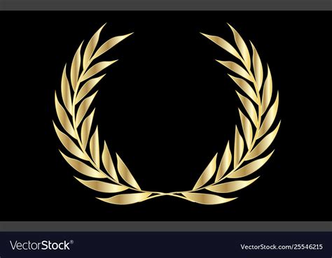 Golden laurel wreath Royalty Free Vector Image