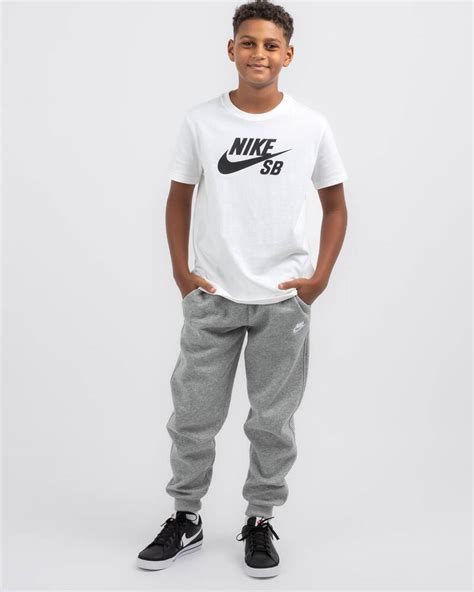 Shop Nike Boys Fleece Track Pants In Dk Grey Heatherbase Greywhit