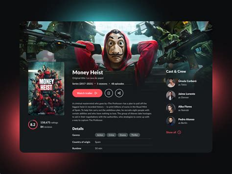 Money Heist — Series web page by Victory Yorsh on Dribbble