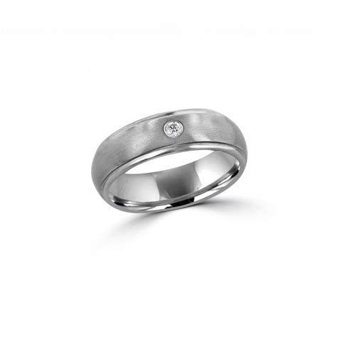 7mm Matt Titanium Court Wedding Ring With Polished Edges And Round