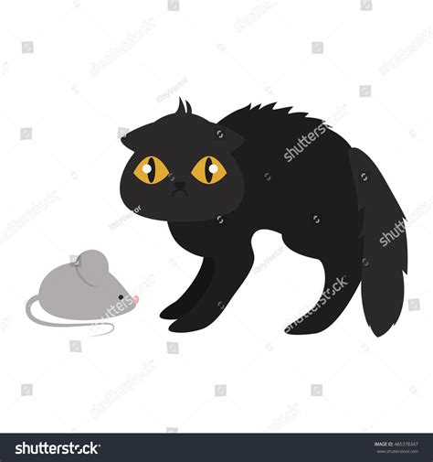 Cartoon Style Black Cat Vector Silhouette Stock Vector (Royalty Free ...