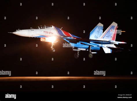 A Su 30sm Of The Russian Knights Aerobatics Team Of The Russian Air