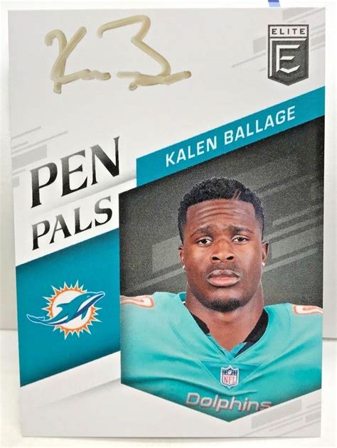 Kalen Ballage Panini Donruss Elite Fotl Pen Pals Gold Ink Auto Rc