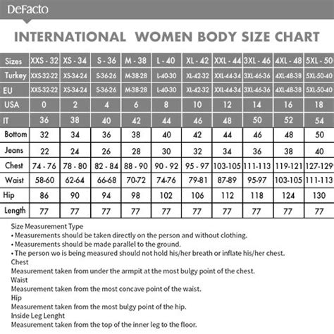 International Women Size Chart Measuring Guide For Xs 4xl Ubicaciondepersonascdmxgobmx