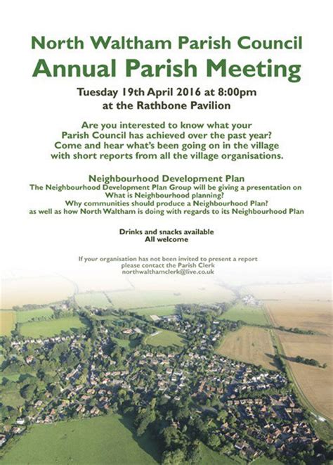 Parish Council Annual Parish Meeting North Waltham Village