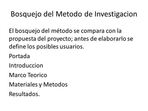 Bosquejo Del Metodo De Un Proyecto Ejemplo Nuevo Ejemplo