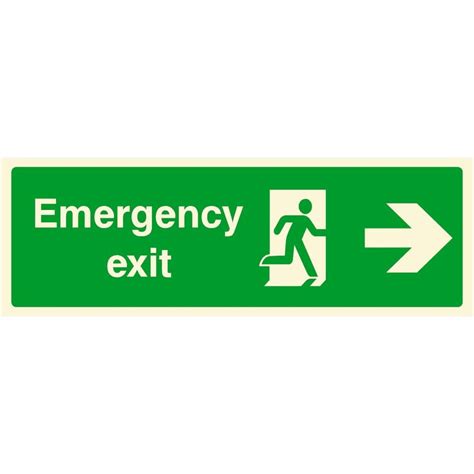 Emergency Exit Sign Right Arrow Emergency Exit Signs Exit Sign