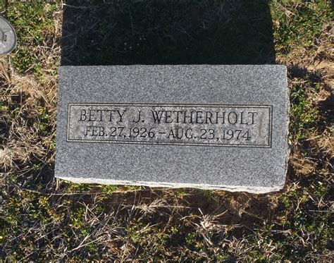 Betty Jane Fulton Wetherholt Find A Grave Memorial