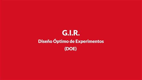 Diseño Óptimo de Experimentos DOE YouTube