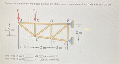 Solved Determine The Force In Members Cd And Ce Of The Truss Chegg