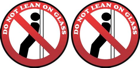 Stickertalk Do Not Lean On Glass Sticker Inches X Inches