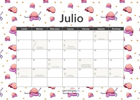 Calendario genético julio 2022 Genotipia