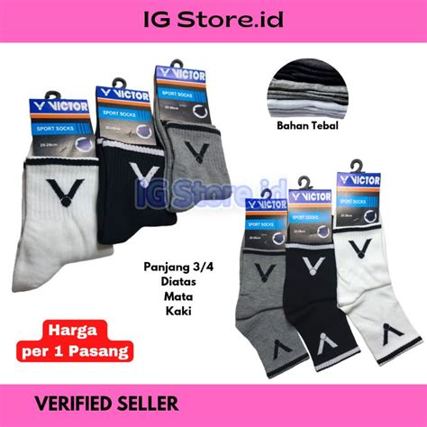 Jual Launch Promo Kaos Kaki Badminton Futsal Volly Victor Grade Ori