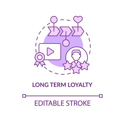 Long term loyalty purple concept icon. Subscription business model
