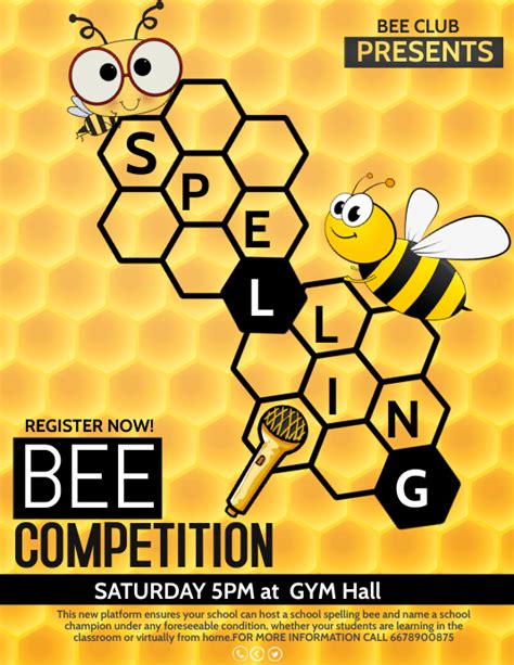 Copy Of Spelling Bee Competition Templateevent Flyer Postermywall