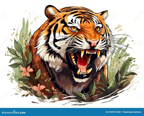 Fun Tiger Made With Generative Ai Illustration Stock Illustration