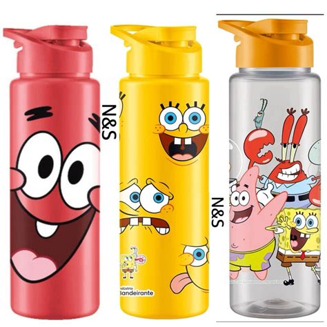 Garrafa Squeeze Plastico Infantil Crian A Menino Menina Personagem Bob