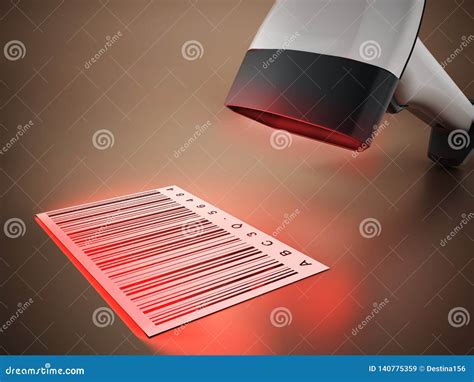 Generic Barcode Scanner Scanning a Barcode. 3D Illustration Stock ...