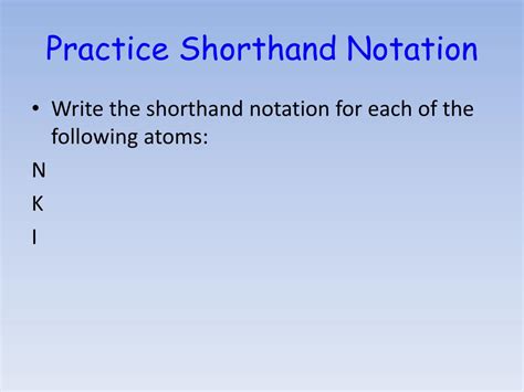 Shorthand Notation Chemistry