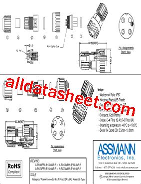 A P Bmma S Wp R Datasheet Pdf Assmann Electronics Inc