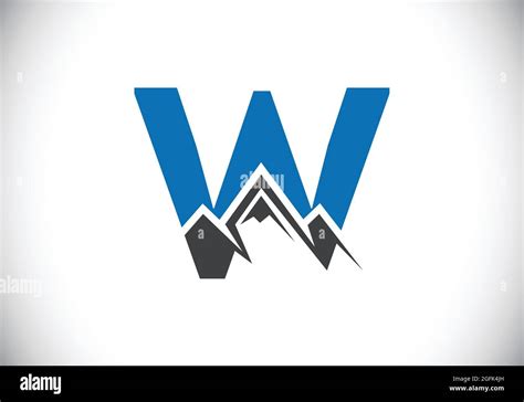 Lettre W Du Monogramme Initial Avec Le Pic De Montagne Symbole Du Logo