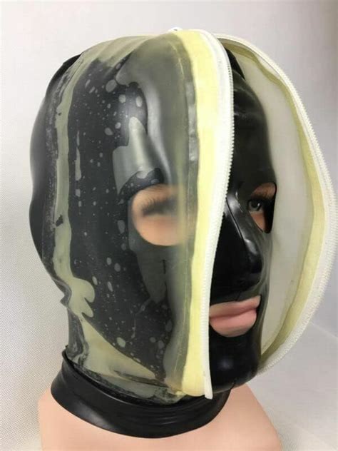 Latex Maske Rhalloween Maske Rubber Maske BDSM Kopfmaske Knebel Maske