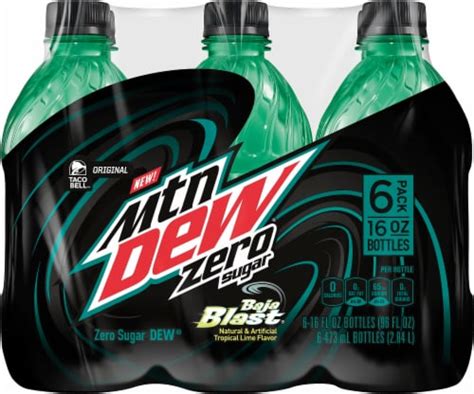 Mountain Dew Zero Sugar Baja Blast Soda, 6 bottles / 16 fl oz - Harris ...