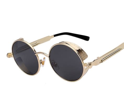 Gothic Steampunk Women Men Sunglasses Vintage Metal Round Retro Classic