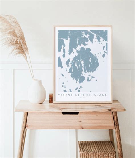 Mount Desert Island Map Print, Mount Desert Island Poster, Minimalist