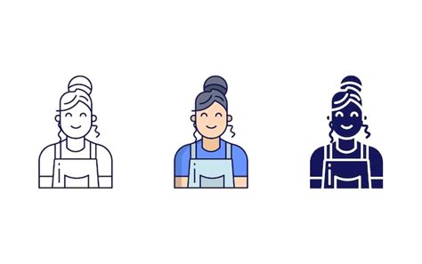 Premium Vector Woman Chef Icon