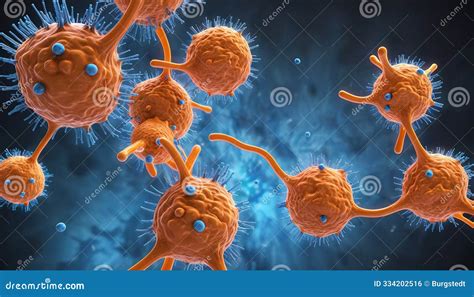 Illustrative Microscopic Close Up Of A Dividing Cell Of A Microorganism Mitosis Of A Eukaryote