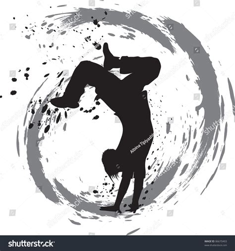 Dancing Silhouette Breakdance Stock Vector Illustration 86670493