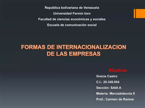 Formas De Internacionalizacion De Las Empresas Ppt Descarga Gratuita