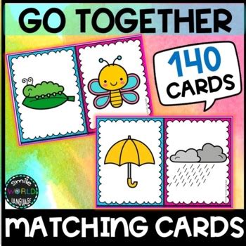 Matching Card Game Go Together Language Center Parejas Razonamiento L Gico