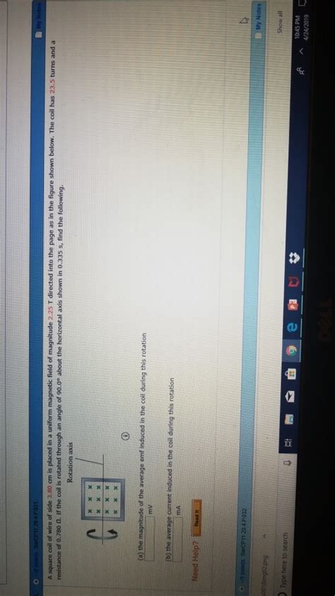 Solved Need Help A Turn Square Wire Coil Of Area Chegg