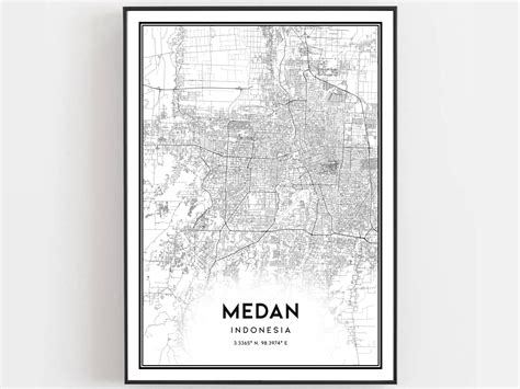 Medan Map Print Medan Map Poster Wall Art Medan City Map | Etsy