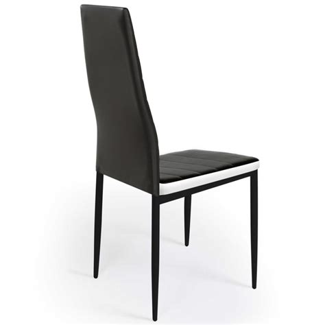 Lot de 6 chaises noires et blanches pour salle à manger ROMANE ID