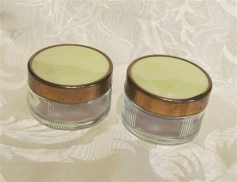 Vintage Vanity Jar Set Art Deco Powder Jars 1940s Guilloche Celluloid Power Of One Designs