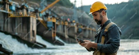 Premium Photo | Hydraulic engineer at a dam