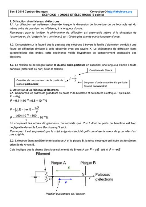 Correction Bac Blanc Partie Physique Ondes