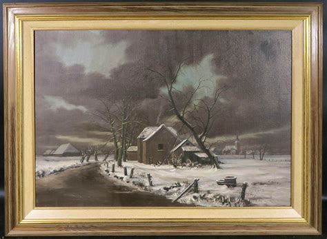 Evert Schellens Evert Schellens Olieverf Op Doek Winters Landschap